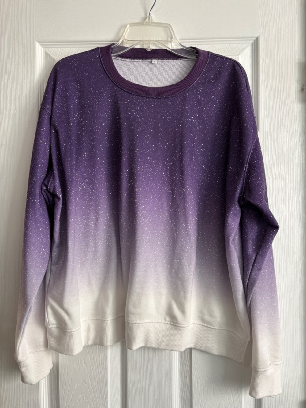 Source Unknown Purple to White Ombre Speckled Sweatshirt